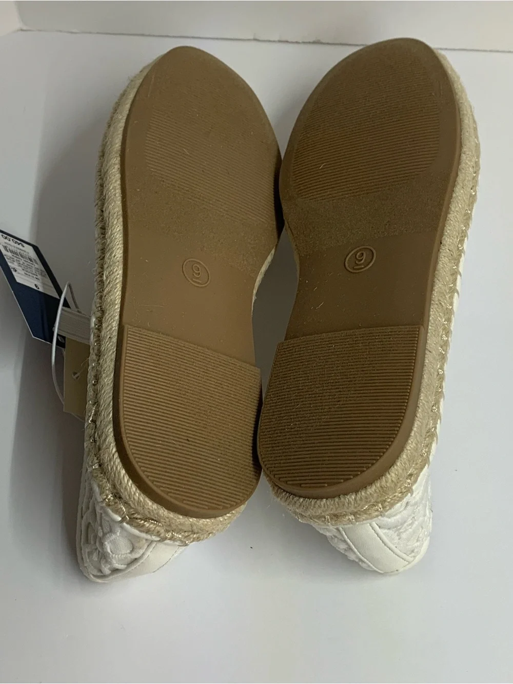Women's White Lace Espadrille Flats